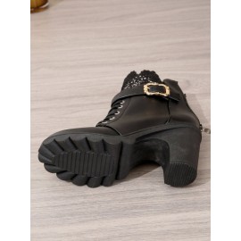 Vintage Color Block Wearable Zipper Block Heel Classic Boots Split Joint