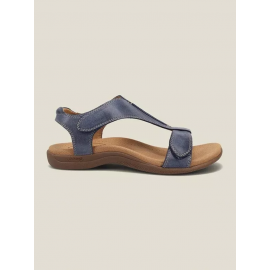 Retro Solid Color Casual Velcro Portable Sandals