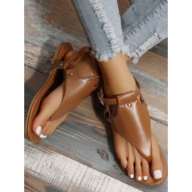 Summer Comfort Retro Stripe Flat Sandals