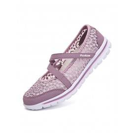 Breathable Hollow out Lace Panched Casual Slip-on Sneakers