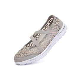 Breathable Hollow out Lace Panched Casual Slip-on Sneakers