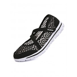 Breathable Hollow out Lace Panched Casual Slip-on Sneakers