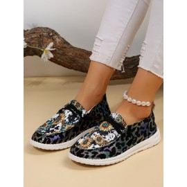 Western Cow Sunflower Canvas Boat Flats