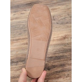 Casual Breathable Mesh Fabric Square Toe Slip On Shoes