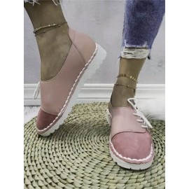 Women's Casual Vintage Round Toe Flats All Season Shoes