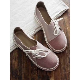 Women's Casual Vintage Round Toe Flats All Season Shoes