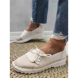 Women's Casual Vintage Round Toe Flats All Season Shoes