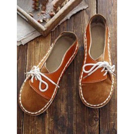 Women's Casual Vintage Round Toe Flats All Season Shoes