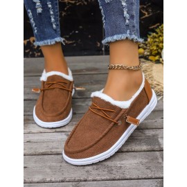 Casual Plain Lace-Up Flat Heel Loafers