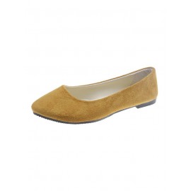 Plain All Season Simple Daily Velvet Flat Heel Round Toe Pu Slip On Shallow Shoes for Women