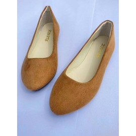 Plain All Season Simple Daily Velvet Flat Heel Round Toe Pu Slip On Shallow Shoes for Women