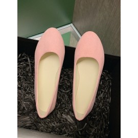 Plain All Season Simple Daily Velvet Flat Heel Round Toe Pu Slip On Shallow Shoes for Women