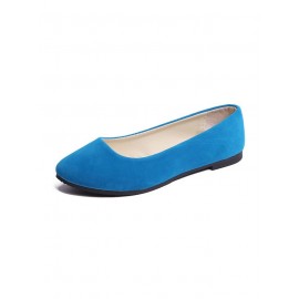 Plain All Season Simple Daily Velvet Flat Heel Round Toe Pu Slip On Shallow Shoes for Women