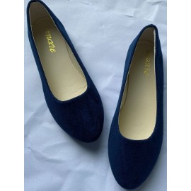 Plain All Season Simple Daily Velvet Flat Heel Round Toe Pu Slip On Shallow Shoes for Women