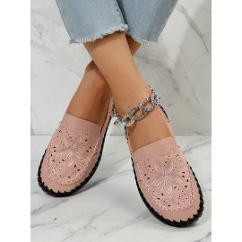 Floral Embroidery Breathable Hollow out Loafers