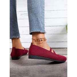 Soft and Comfortable Breathable Flyknit Mary Jane Flats