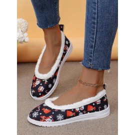 Party Text Letters Non-Slip Slip On Flat Heel Shallow Shoes Printing