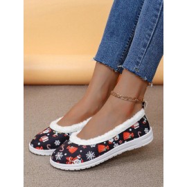 Party Text Letters Non-Slip Slip On Flat Heel Shallow Shoes Printing