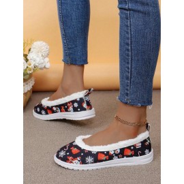 Party Text Letters Non-Slip Slip On Flat Heel Shallow Shoes Printing