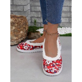 Party Text Letters Non-Slip Slip On Flat Heel Shallow Shoes Printing