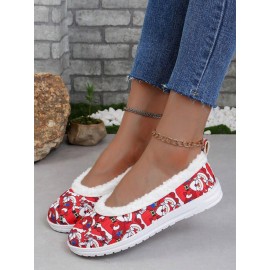 Party Text Letters Non-Slip Slip On Flat Heel Shallow Shoes Printing